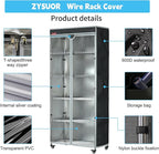 Wire Shelf Cover 30"x14"x54" – Waterproof Dustproof Shelving Cover, Clear PVC Front & T-Zipper for Storage Rack & Garment Racks (No Shelves, Black)
