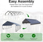 20x30 FT Heavy Duty Metal Carport - Galvanized Steel Car Shelter Garage Kits for 3 Car, RVs, Boats & Outdoor Storage