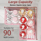 4-Pack Adhesive Corner Shower Caddy with Soap Holder, No Drilling Wall Mounted Shower Shelves-Rustproof, Organizer for Bathroom, Kitchen & Home Decor. Pink