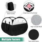 Collapsible Laundry Baskets, Tear Proof Pop Up Laundry Hamper with Large Capacity, Sturdy Foldable Laundry Basket, Easy to Carry Laundry Hamper for Home, Laundry Room, Bedroom, Dorm, Travel Black
