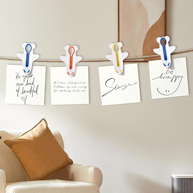 Plastic Clothes Pins Colorful Clothespins-Non-Slip Laundry Clips for Hanging Clothes, Towels, Crafts, Picture, Clips Food Package Clips Outdoor Plane Clothes Pegs,3 Colors 24 PCS