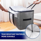 TAILI Extra Large Moving Bags, 2 Pack Silver Heavy Duty Totes for Storage with Visible Window, Wrap Around Handles, Storage Bags for Space Saving, Alternative to Moving Boxes