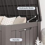 120 Gallon Outdoor Storage Box, Resin Deck Boxes Outdoor Waterproof For Patio Furniture, Garden Tools, Pool Supplies, Durable And UV Resistant, Lockable（Gray）