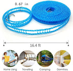 Clotheslines 3Pack Blue Pink Green 1.64ft Length Clothes Drying Rope Portable Windproof 5m Clothesline for Camping Travel Indoor Outdoor Laundry Clothes Line