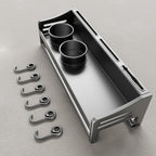 utensil hanger, wall mounted kitchen rail with hooks, waterproof hooks for kitchen utensils, easy installation without drilling (15.8 inches, Cups, 2)