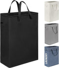 Chrislley 45L Slim Laundry Hamper Narrow Laundry Basket with Handle Foldable Dirty Clothes Portable Skinny Hamper Organizer Storage Bins (22 inches, black)