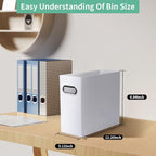 Collapsible File Organizer Box with Handle,12.20x5.11x9.84Inches, Filing Organizer for Home or Office, Small Portable File Box(4 Packs, White)