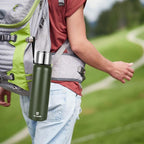 Insulated vacuum Thermo Bottle 1000ml/33.8oz with cup Stainless steel coffee bottles for hot and cold drink water flask.(Green,1000ml)