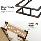 KES 42" H Bathroom Free Standing Towel Rack, Freestanding Floor Towel Rack Stand 2 Tier with Marble Base for Bathroom Floor, Double Large Bath Sheet Extra High Thick, Matte Black, BTH503-BK