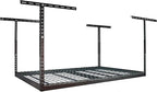 MonsterRax Overhead Garage Storage Racks 4x6 (2-Pack) Ceiling Mounted Shelving, Adjustable Hanging Storage Organizer, Heavy Duty Steel, Holds 500 Pounds, Color: Hammertone, Adjusts 18"-33” off Ceiling