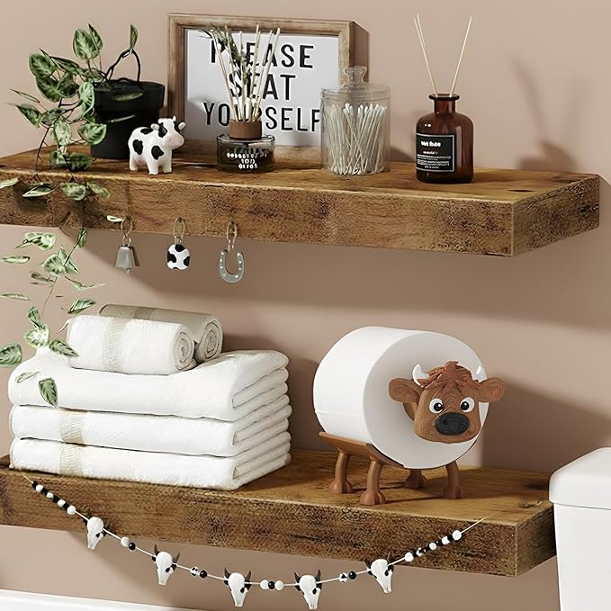 Highland Cow Toilet Paper Holder Highland Cow Bathroom Decor 3D Printing Funny Cute Free Standing Toilets Storage for Bathroom Kitchen Bedroom Decor
