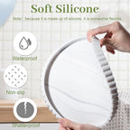 Round Bathroom Tray Silicone Kitchen Counter Decor Vanity Organizer Decorative Coffee Table Tray for Perfume, Candle, Soap Dish, 9 Inch, Marble