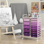 RELAX4LIFE 15 Drawer Rolling Storage Cart - Mobile Craft Art Supply Storage Organizer for Tool Scrapbook Paper Salon, Office School Classroom Teacher Rolling Cart with Drawers, Utility Cart on Wheels