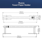 RUACQ Paper Towel Holder Under Cabinet, Wall Mounted or Adhesive Stainless Steel Paper Towel Holder,Square Base Paper Towel Rack for Kitchen, RV, Bathroom (Brushed Nickel) (Pack of 2)