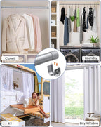 Closet Rods for Hanging Clothes, 17 to 99 Inches Stepless Adjustable Metal Closet Rod, 1.3 Inches Heavy Duty Clothes Hanging Rod for Closet Wardrobes Laundry RV, Silver