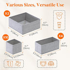 Lifewit Nursery Drawer Organizer for Clothes 16 Pack, Certified Child-safe Dresser Drawer Divider Storage Bins, Foldable Clothing Storage Basket for Baby Clothes/Underwear/Sock/Diaper in Closet