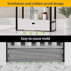 2-Tier Bathroom Organizer Countertop with Drawer, Wood Bathroom Counter Shelf for Storage, Vanity Organizer Countertop for Kitchen, Office