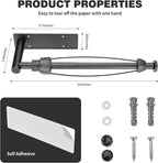 DEKAVA Under Cabinet Wall Mount Paper Towel Holder, Self-Adhesive Bar, Stainless Steel 13 inch (Black)