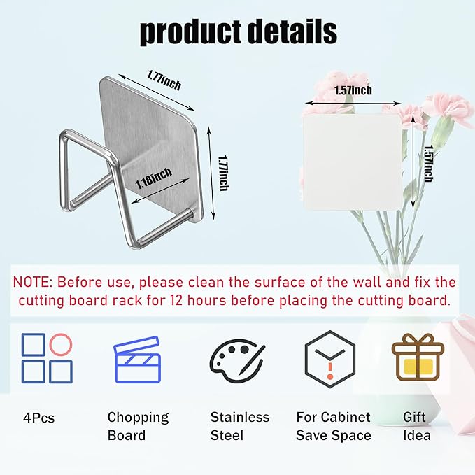 Under Cabinet Cutting Board Holder - Cutting Board Holder Rack Storage Stainless Steel Under Shelf Counter Chopping Board