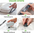 Mapambo Vacuum Storage Bags with -60000Pa USB Pump, 18 Pack Vacuum Seal Bags for Clothing Travel in 3 Sizes, Travel Vacuum Bags with Pump, Saving up to 80% of Luggage Space (18 Combo Size)