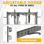 Ultrawall Freestanding Bike Stand, Vertical Bike Storage Stand Rack for Garage, Indoor Bicycle Organizer with Adjustable Hooks, Holds Up to 6 Bikes & 6 Helmets