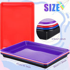 Hoteam 10 Pcs Flat Storage Organizer Tray Bin Letter Size Paper Tray for Classroom Plastic Stackable File Organizer for School Office Teacher Book Organization(Simple Color,16.14 x 11.81 x 1.38 Inch)