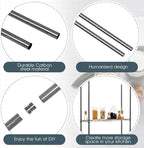 Chrome Wire Shelving Posts Commercial Heavy Duty Poles Wire Shelf Parts with 50 Pcs Clips for 1" Post Rack Accessories, Black(Set of 4,74 Inch)
