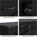 Lateral File Cabinet with 2 Large Drawers, Farmhouse File Cabinet with Lock for Letter/Legal/A4 Size Hanging Files, Wood File Storage Cabinets Printer Stand for Home Office Cabinets, Rustic Black