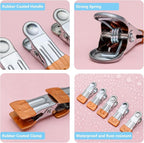 Clothes Pins for Hanging Clothes, 32 Pack Stainless Steel Colored Clothespins for Laundry, Heavy Duty Clothing Pins for Clothes Line, Multipurpose Metal Clips for Clothes, Socks, Towel, Snack, Photo