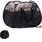 Collapsible Laundry Basket, 90L Foldable Pop Up Laundry Hamper with Reinforced Handles, Tear Proof Mesh Dirty Clothes Hamper for Laundry (Black)