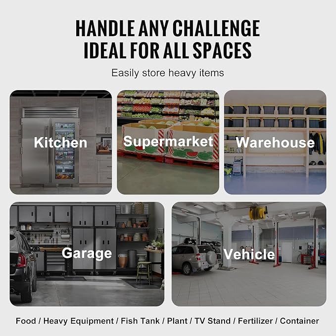 VEVOR Aluminum Dunnage Rack, 48” x 20” Commercial Food Floor Rack, 8” Off the Floor, 1000 lbs Capacity All-Welded Aluminum Storage, for Storage in Restaurants, Kitchens, Garages and Vehicles