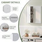 Meilocar Bathroom Wall Cabinet, Bathroom Cabinet Wall Mount, Over The Toilet Space Saver Storage Cabinets, White Medicine Cabinets with 2 Doors