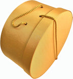 Sarah's Hat Boxes Classic Gold Hat Box – 16.75" x 8.5" (Dia. x Ht.) Handmade in USA – Odorless Non-Toxic Adhesive, Cording Handle – Premium Storage for Hats & Accessories