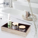 Handicrafts Home White 10x6 Bathroom Tray, Small Vanity Tray Handmade Rectangular Vanity Organizer for Bathroom Countertop, Perfume & Jewelry Tray,Guest Towel Holder, Decorative Napkin Holder