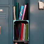 Locker Organizer Shelf Stackable Extra Locker Shelf for School Locker Organizer Storage Cabinet Accessories Suitable for School, Office, and Home use (1, Light Blue)