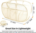 Collapsible Laundry Baskets, Upgrade Pop Up Laundry Hamper with Convenient Bags, Foldable Laundry Basket Mesh Light Weight, Easy to Carry Clothes Hampers for Laundry, Dorm, Toys, Travel 4 Pack