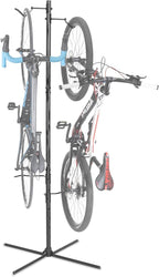 CyclingDeal Bike Vertical Freestanding Hanger Parking Rack - Fully Adjustable Gravity Storage Floor Stand - Safe & Secure for Hanging MTB Road Bicycles in Garage or Home - 2 Bikes Vertical