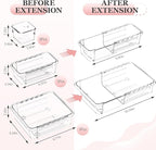DILIBRA 16 Pcs Clear Extendable Drawer Organizer, Adjustable Drawer Storage 3-Size Desk Drawer Organizer, Plastic Non-Slip Storage Bins for Makeup, Cosmetic, Jewelries, Utensils, Stationery, Dressers