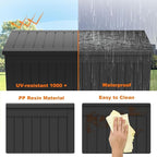 281 Gallon Outdoor Deck Box,Waterproof Resin Outdoor Storage Boxes, Outside Storage Lockable Container for Garden Tools,Indooor Cushions,Accessories (Black)