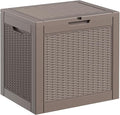 31 Gallon Resin Deck Box Outdoor Storage Box for Patio Furniture,Outdoor Cushions,Garden Tools and Pool Supplies,Waterproof,Lockable(Grey,31Gallon)