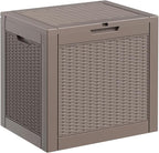31 Gallon Resin Deck Box Outdoor Storage Box for Patio Furniture,Outdoor Cushions,Garden Tools and Pool Supplies,Waterproof,Lockable(Grey,31Gallon)