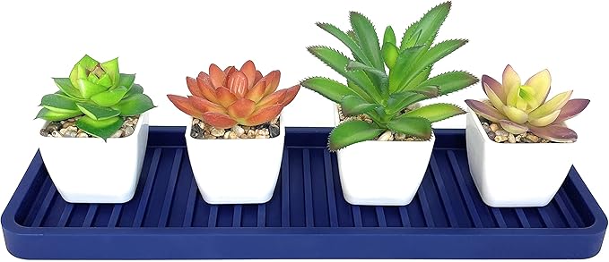 Happitasa Silicone Kitchen Sink Organizer Tray, Sponge Holder and Countertop Protector | Bathroom and Kitchen Soap Dish and Dispenser Tray (Sand Dollar, 12"x4")