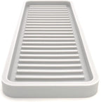 Happitasa Silicone Kitchen Sink Organizer Tray, Sponge Holder and Countertop Protector | Bathroom and Kitchen Soap Dish and Dispenser Tray (Light Grey, 12"x4")