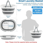 16L Collapsible Laundry Baskets with Handles, Small Laundry Hamper Plastic for Clothes Baby Kits, Pop-Up Clothes Hamper Plastic Bin Storage Basket Organizer for Dorm Room Essentials Camper Accessories