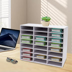 24 Compartments Literature Organizers, Office Mailbox with Adjustable Shelves+Gloves, Paper Storage Cabinet for Office, Home, Classroom