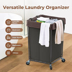 160L Laundry Hamper with Wheels, 2 Section Large Rolling Laundry Basket Bag with Wheels, Clothes Hamper Cart for Laundry, Bedroom, Bathroom and Dorm