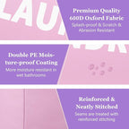 2Pack 125L Extra Large Laundry Baskets, Collapsible Laundry Hamper with Soft Handles, Dirty Clothes Basket in 600D Oxford Fabric, Sturdy Clothes Hampers for Travel, Family, Purple + Pink