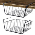Undershelf Wire Storage Basket, Household Metal Hanging Bin Slides for Space Saving for Kitchen Pantry Bookshelf (Small, 2 PCS)