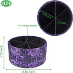 QIELIZI Remote Control Holder, 360°Spinning PU Leather Desk TV Remote Caddy,Desk Storage Box Room Accessories for Controller, Media,Mail,Calculator, Mobile Phone,Pencil(1-B3D Purple)