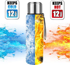 Insulated vacuum Thermo Bottle 1500ml/50.7oz with cup Stainless steel coffee bottles for hot and cold drink water flask.(Black,1500ml)
